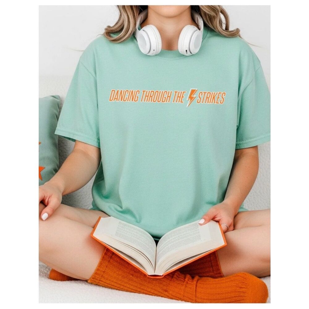 Comfort Colors XL Graphic Tee Aqua "Dancing Through The Lightning Strikes" Shirt